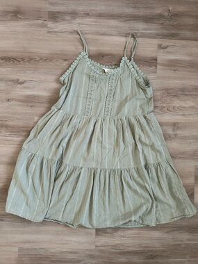 Sweet Wanderer Sage Green Eyelet Sundress